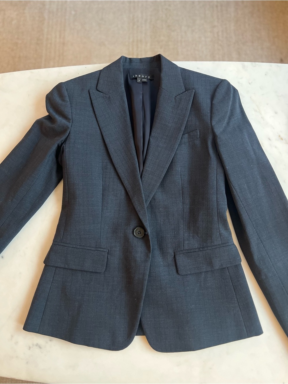 Theory Navy Blue Single-Button Women's Blazer